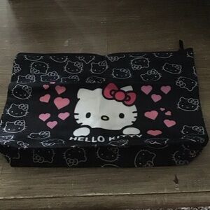 Hello Kitty Black and Pink Heart Cosmetic Case